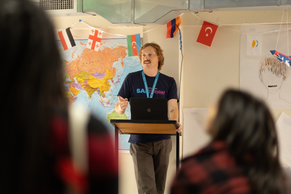 Mr. Culver speaks at a podium